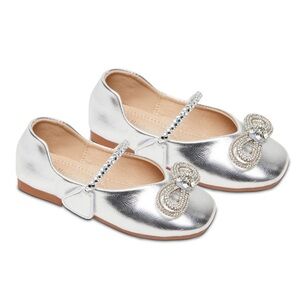 DREAMERS Chloe Metallic Mach Crystal Bow shoes